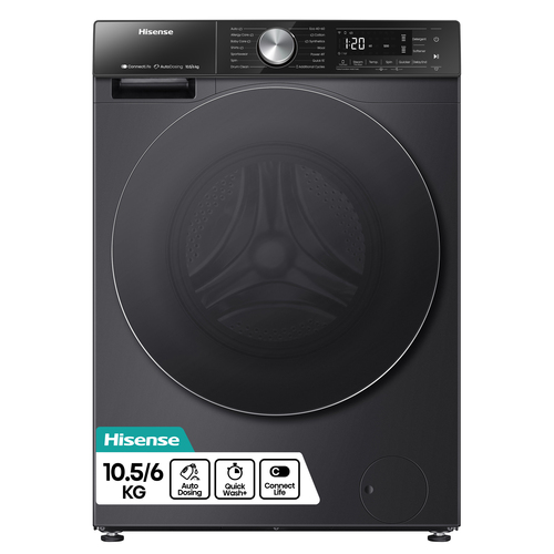 Hisense 5S Series WD5S1045BB Wifi Connected 10.5Kg/6Kg Washer Dryer with 1400 rpm - Black, A Rated [Wash Only], Black - image 8