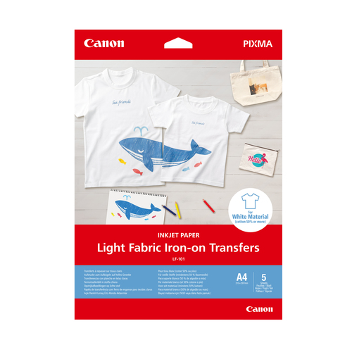 Canon LF-101 Light Fabric Iron-on Transfers, A4, 5 Blatt
