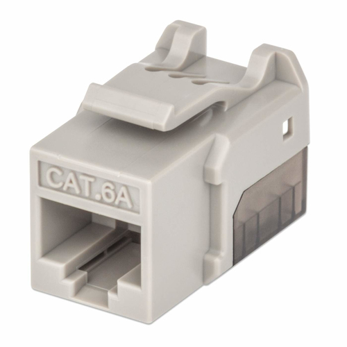 JACK RJ45 CAT6A UTP KEYSTONE DE  IMPACTO GRIS - MANHATTAN