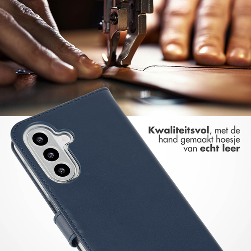 Selencia Echt Lederen Bookcase Samsung Galaxy A26 - Blauw, afbeelding 2