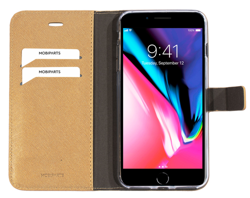 Mobiparts Saffiano Wallet Case Apple iPhone 7 Plus, iPhone 8 Plus Gold – image 4