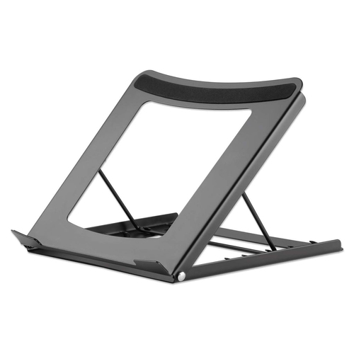 Manhattan Soporte para portátil y tablet ajustable (5 posiciones), apto para tablets y portátiles hasta 15,6", portátil y ligero, acero, negro imagen 1