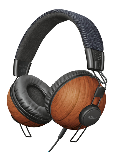 Trust Noma Headset Wired Head-band Calls/Music Black, Brown