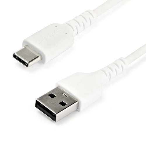 CABLE USB 20 A USB-C DE 1 M  BLANCO - CON FIBRA ARAMIDA - Código: RUSB2AC1MW | Compra en Guadalajara