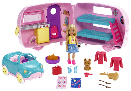 Barbie Chelsea Toys, Camper Playset with Doll, Toy Car and Accessories
