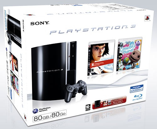 Sony Console Ps3 80gb + Mirror's Edge + Lbp