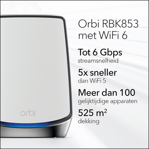 Netgear Orbi WiFi 6-systeem (RBK853) AX6000 mesh router, afbeelding 5