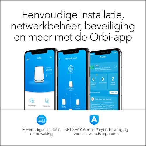 Netgear Orbi WiFi 6-systeem (RBK853) AX6000 mesh router, afbeelding 8