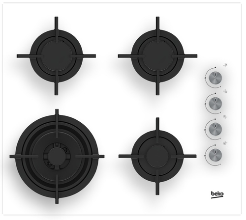 Beko HILW64122SW pliidiraud Valge Sisseehitatud 60 cm Gaas 4 tsoon(id)