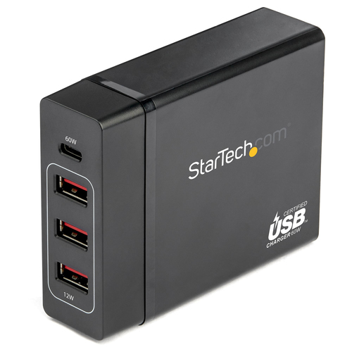 72W USB CHARGING STATION W/ 1X USB-C PD 3.0 (60W) AND 3X USB-A BC 1.2 (12W) FAST