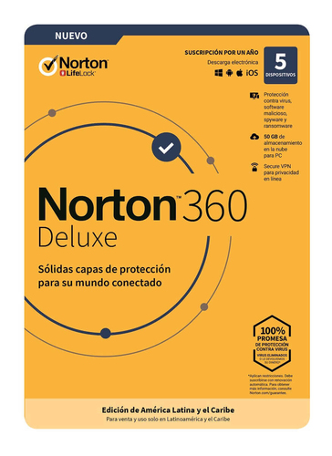 ESD Norton 360 Deluxe  5 Dispositivos 1 Año UPC  - 21404361