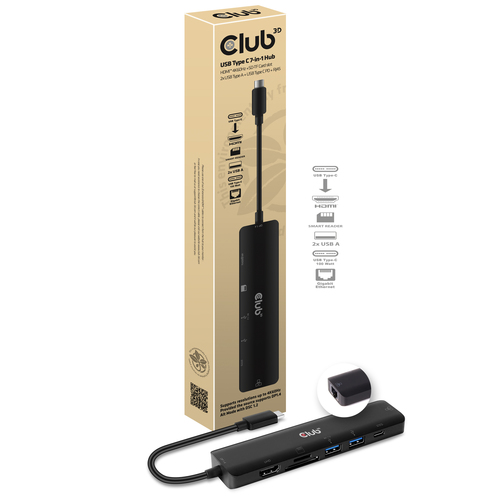 Club 3D CSV-1592 USB Type C 7-in-1 Hub dockingstation, afbeelding 2