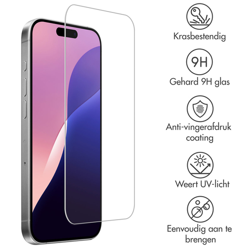 Accezz Gehard Glas Screenprotector iPhone 16 Pro Max, afbeelding 2