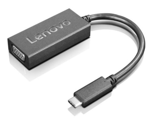 Lenovo USB-C to VGA USB grafiskais adapteris 1920 x 1200 pikseļi Melns
