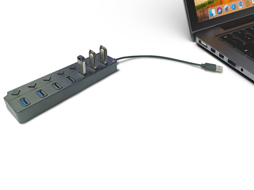 IOPLEE HPG-HU37A interface hub USB 3.2 Gen 1 (3.1 Gen 1) Type-A 5000 Mbit/s Black – image 6