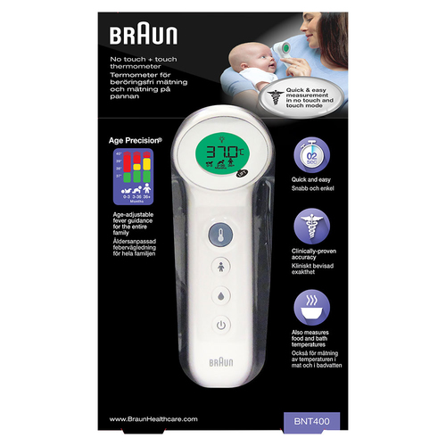 Braun Unisex No Touch Thermometer Age Percision in White White female - image 3