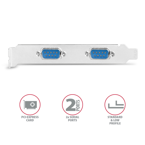 AXAGON 2 Serielle Ports DB9 PCI-Express Karte – Foto 3 von 7