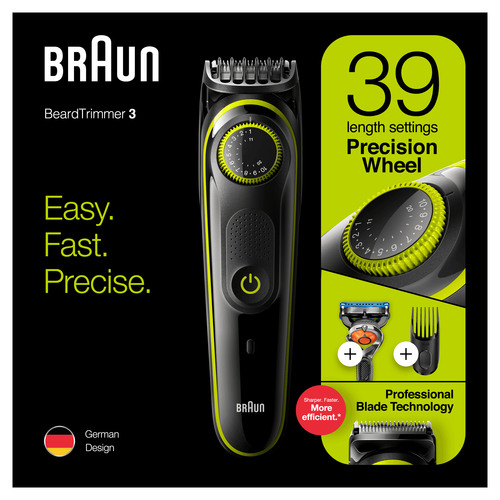 Braun Beard Trimmer BT3241 Men Trimmer & Hair Clipper, 39 Length Settings, Black/VoltGreen – image 6