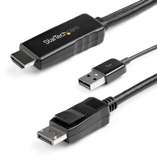 CABLE CONVERTIDOR HDMI A DP DE  2M - ALIMENTADO POR USB - 4K 30HZ - HD2DPMM2M