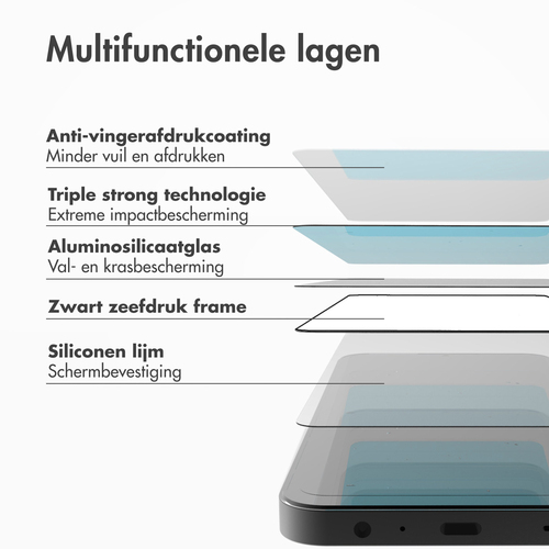 Accezz Triple Strong Full Cover Glas Screenprotector met applicator Samsung Galaxy A54 / S23 FE Tablet screenprotector Transparant, afbeelding 5
