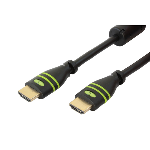 TECHLY HDMI High Speed mit Ethernet mit Ferritkern Anschlusskabel 2m schwarz Stecker A auf Stecker A