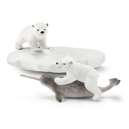 Schleich Wild Life - IJsberen glijfeestje speelfiguur, afbeelding 4