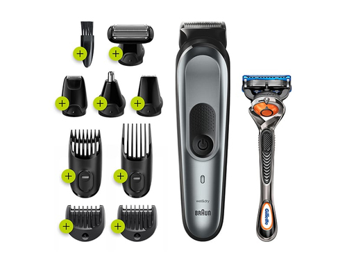 Braun Multigroomer MGK7221 Baterija 2,1 cm Slapjš un sauss Melns, Pelēks