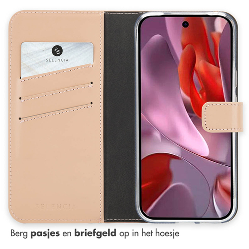 Selencia Echt Lederen Bookcase Google Pixel 9A - Dusty Pink, afbeelding 3