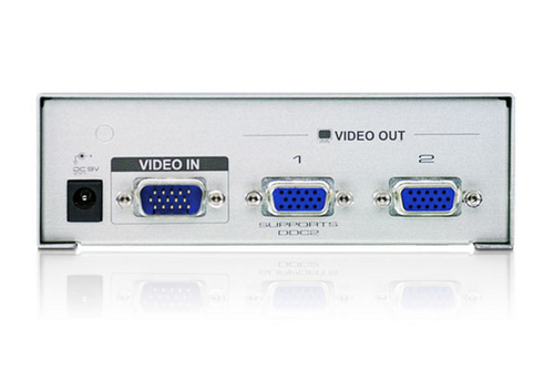 ATEN 2-Port VGA Video Splitter (350 MHz). Video port type: VGA, Video out: 2x VGA. Maximum resolution: 1920 x 1440 pixels,