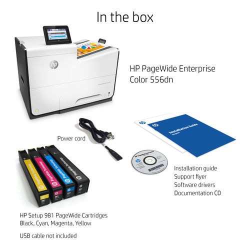 HP PageWide Enterprise 556 556dn - Desktop PageWide-Array-Drucker - Farbe - 50 ppm Monodruck/50 ppm Farbdruckgeschwindigke