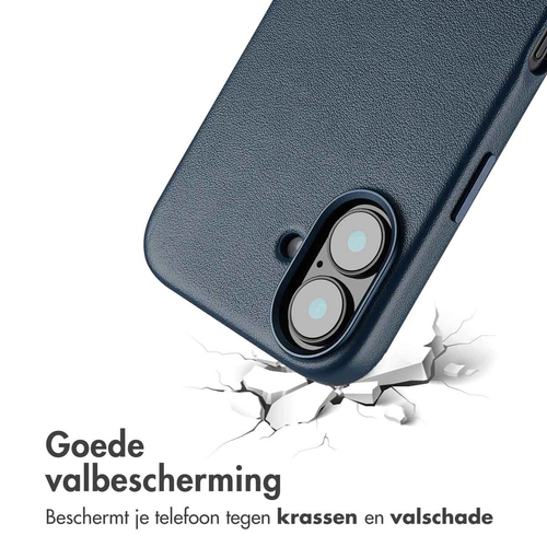 Accezz MagSafe Leather Backcover iPhone 16 - Nightfall Blue, afbeelding 7