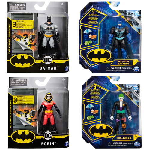 DC Comics BATMAN, 4-Inch Rebirth BATMAN Action Figure with 3 Mystery Accessories, Mission 2