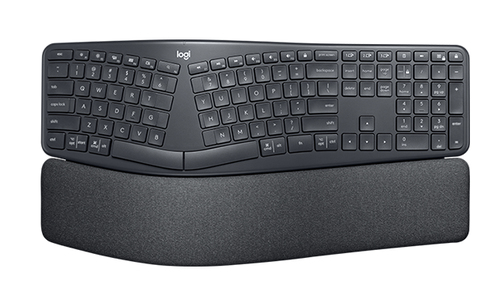 Logitech Keyboard K860 ERGO Split Ergonomic [DE] graphite mit Handballenauflage