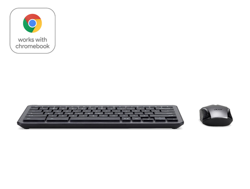 Acer Chrome Wireless Keyboard and Mouse Silver – image 2