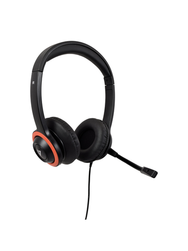V7 Boom Kabel Kopfbügel Headset - Schwarz - 200 cm Kabel - Geräuschunterdrückung