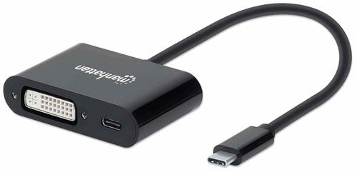 USB-C TO DVI CONVERTER WITH PD PORT