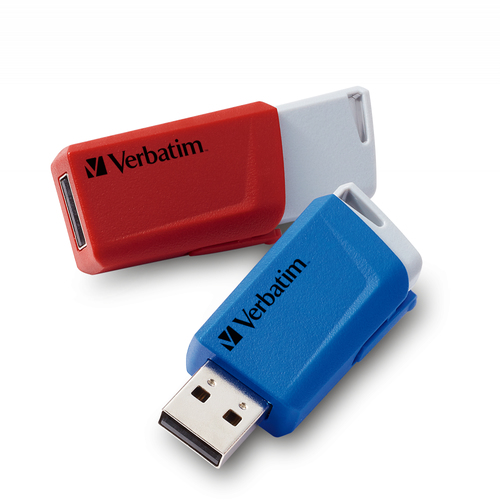 Verbatim Store 'n' Click - USB-Stick, USB 3.2 GEN1 - 2x32 GB, Rot/Blau