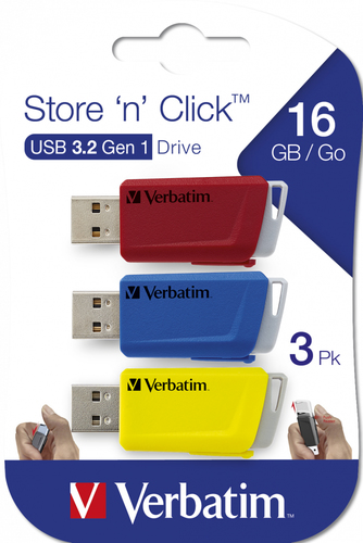 Verbatim Store and Click USB 3.2 16GB (3 Pack) 49306 - image 2