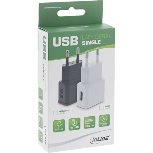 InLine USB Power Adapter Single, 100-240V to