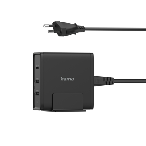 Hama 00200017 зарядное устройство для мобильных устройств Смартфон, Планшет, Универсальная Черный Кабель переменного тока Быстрая зарядка Для помещений
