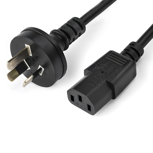 Startech.COM 2M (6FT) Computer Power Cord, AS/NZS 3112 TO C13 Cable, 18AWG LTW