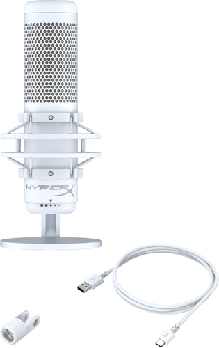 HyperX QuadCast S - USB Microphone (White-Grey) - RGB Lighting – image 7