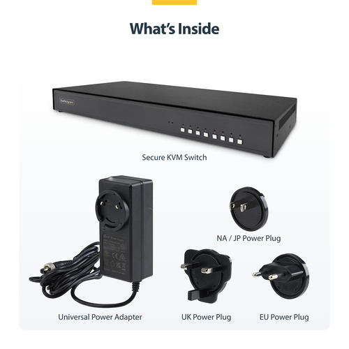 StarTech.com Secure 8-Port DVI KVM Switch, NIAP 4.0 Desktop KVM, Metal Housing, CAC Port, Made in the USA – image 9
