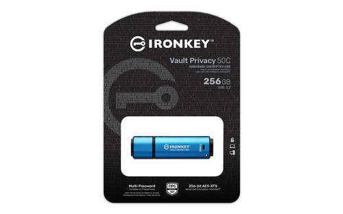 Kingston IronKey VP50 Type-C 256GB Blue - USB-Stick