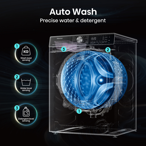 Hisense 5S Series Auto Dosing WF5S1245BB WiFi-enabled 12 kg 1400 Spin Washing Machine - Black - image 8