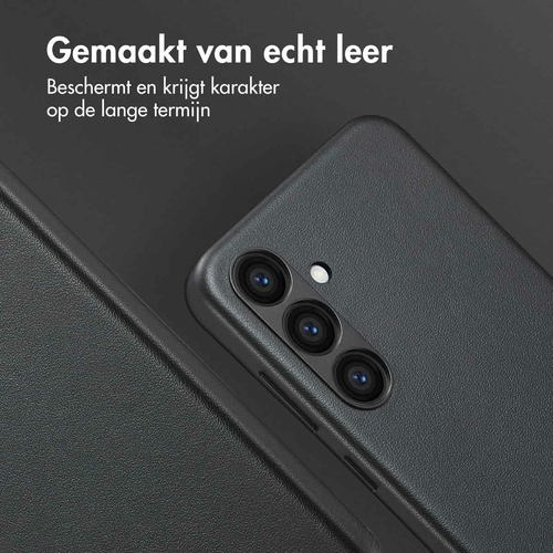 Accezz MagSafe Leather Backcover Samsung Galaxy S24 Plus - Onyx Black, afbeelding 2