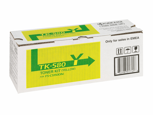 Original Kyocera TK-580Y Yellow Toner Cartridge - image 2