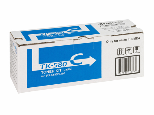Original Kyocera TK-580C Cyan Toner Cartridge - image 2