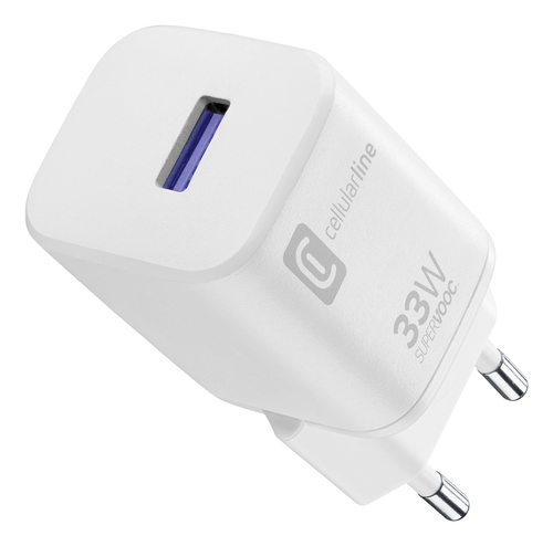 Cellularline ACHOPPOUSBSV33WW mobile device charger Smartphone, Universal White AC Fast charging Indoor