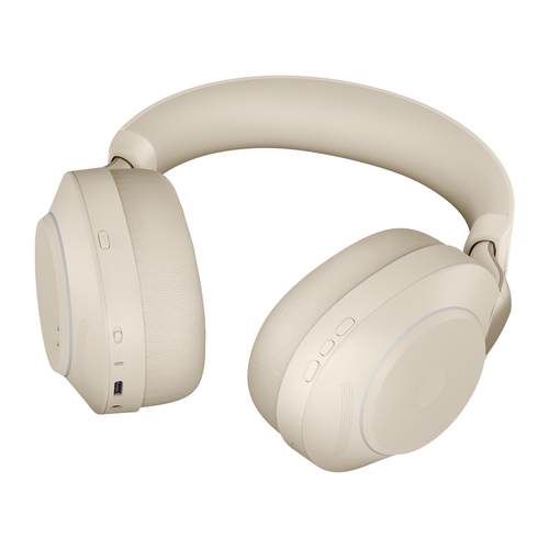 28599-989-998 Jabra Evolve2 85 UC Stereo - Auricular - tamaño completo - Bluetooth - inalámbrico cableado - cancelación de sonido activo - conector de 35 mm - aislamiento de ruido - beige